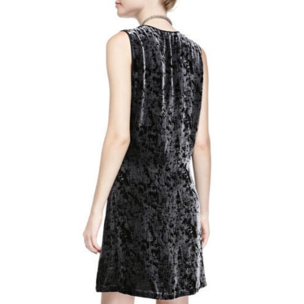 Eileen Fisher Sleeveless Crushed Velvet Dress Black Grunge Witchy Whimsigoth XS - Picture 11 of 12